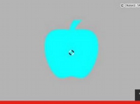 色残効錯視を使って青いリンゴを赤くするビデオ